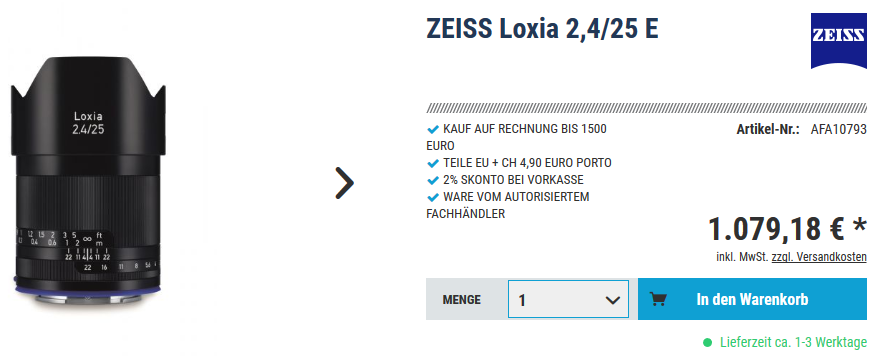 Zeiss Loxis 25mm Angebot